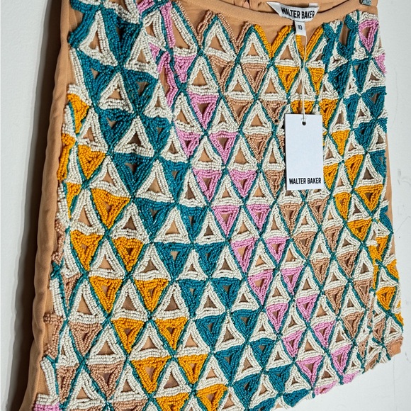 NWT Anthropologie Walter Baker Slim Hand-Beaded Mini Skirt Size 10 - Picture 10 of 11